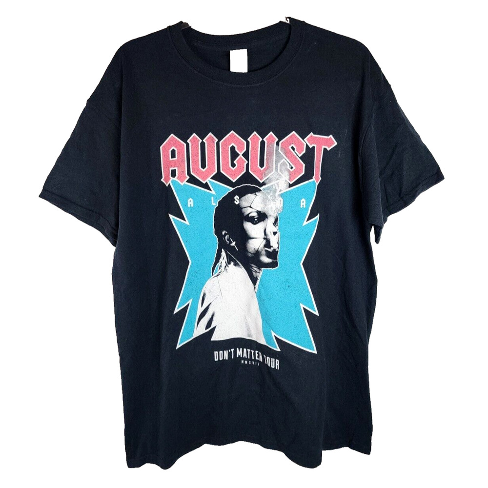 AUGUST ALSINA Dont't Matter Tour Shirt Size L Black Urban Hip Hop RAP Vtg